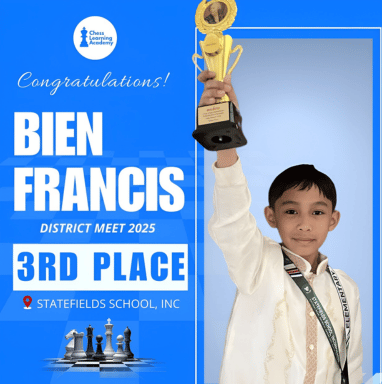 Bien Francis wins 3rd place at Bacoor District Meet 2025